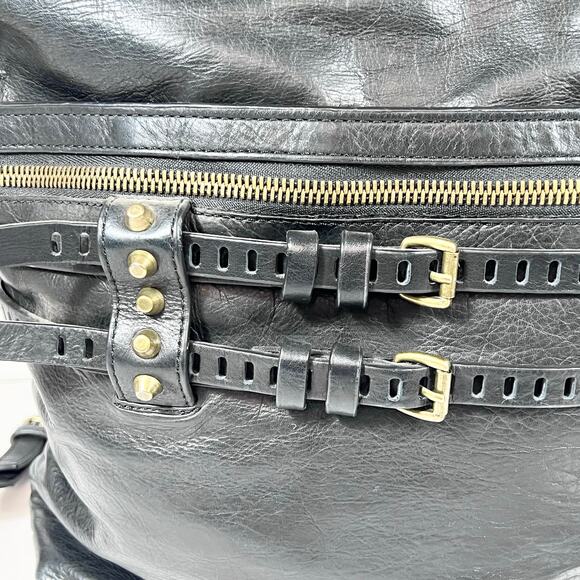 Joelle Hawkens Victory Folder Shoulder Bag Purse Black Leather Convertible - Picture 9 of 15